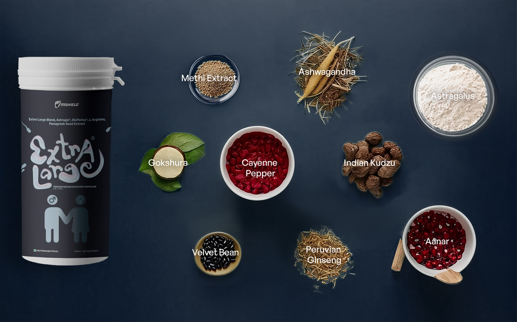 Natural ingredients used in men's testosterone booster capsules