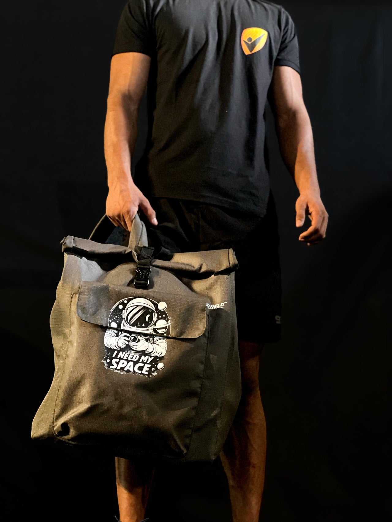 Multi-functional sports bag displayed in gym setting, ideal for workouts and exercise routines.